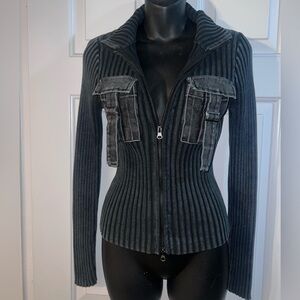 Cider Charcoal Ribbed Jacket